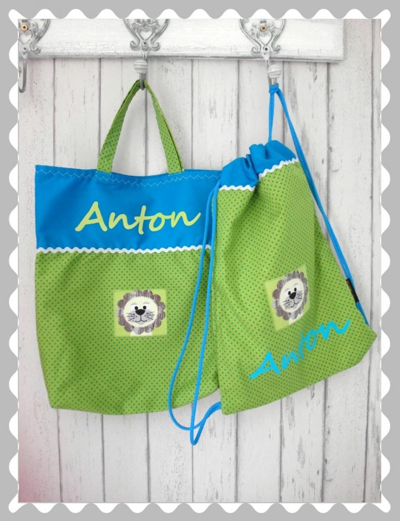 Kitaset "Löwen - bedruckt" mit Wunschstoffen