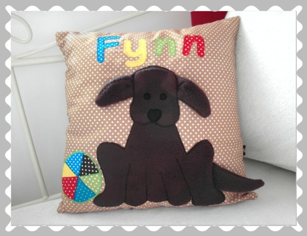 Kissen "Hund" , mit Wunschstoff