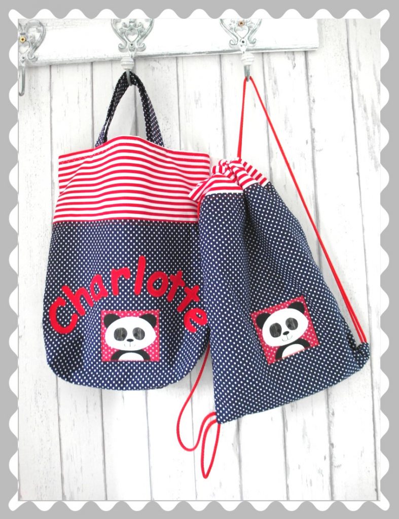 Kitaset "Pandas - bedruckt" mit Wunschstoffen