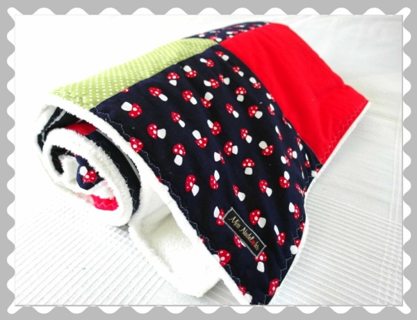 Patchwork - / Krabbeldecke "Fliegenpilze"