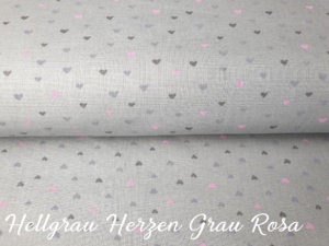 Hellgrau Herzen Grau/Rosa