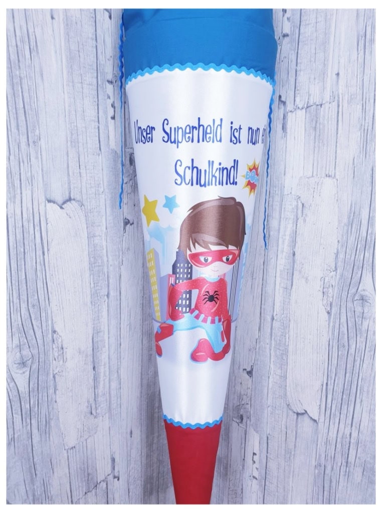 bedruckte Schultüte aus Stoff 
