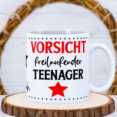 Tasse "freilaufender Teenager" mit Wunschname