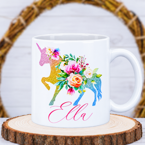 Tasse "Glitzer-Einhorn" mit Wunschname
