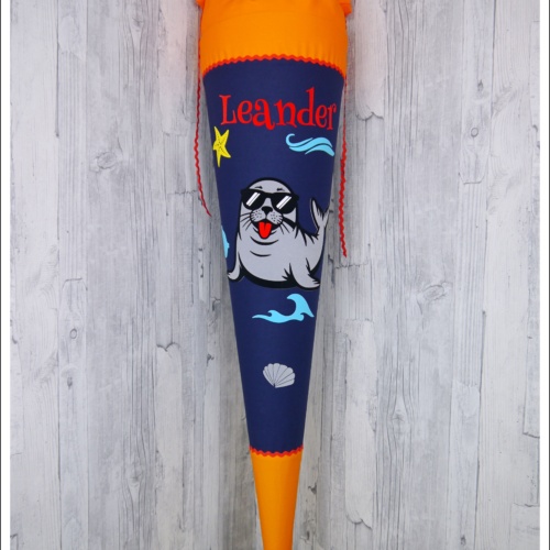 Schultüte aus Stoff "coole Robbe" in versch. Stoffen und Größen